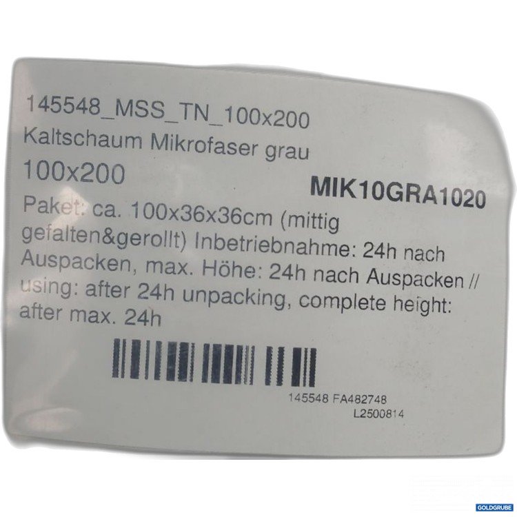 Artikel Nr. 441956: Matratze / Topper Kaltschaum 100x200cm