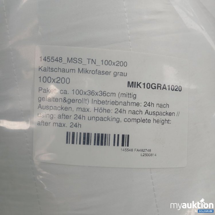 Artikel Nr. 441956: Matratze / Topper Kaltschaum 100x200cm