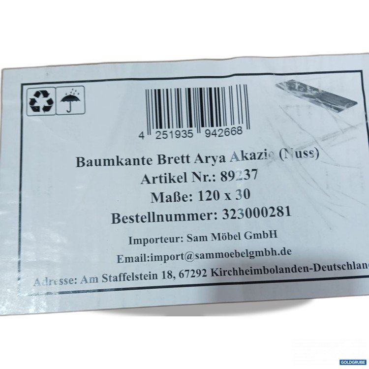 Artikel Nr. 441957: Baumkante Brett Arya Akazie (Nuss) 120x30