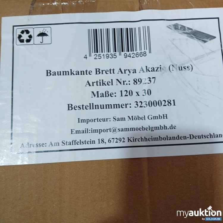 Artikel Nr. 441957: Baumkante Brett Arya Akazie (Nuss) 120x30