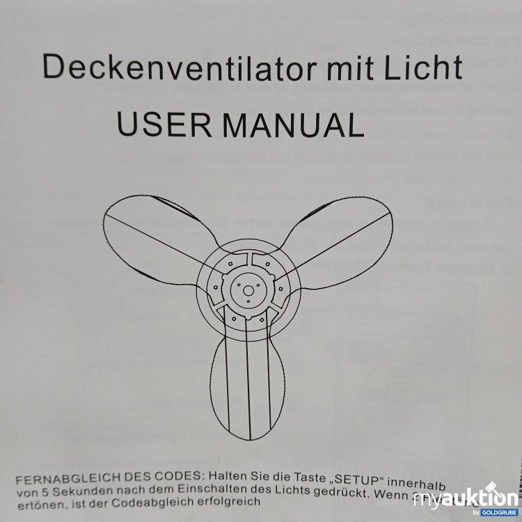 Artikel Nr. 896957: Deckenventillator mit Licht 