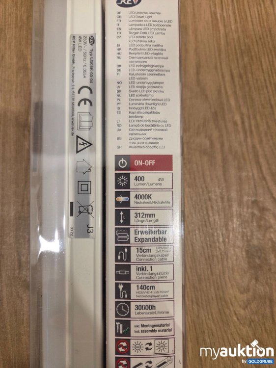 Artikel Nr. 926957 Artikel Nr. 926957: Unterbauleuchten 312mm