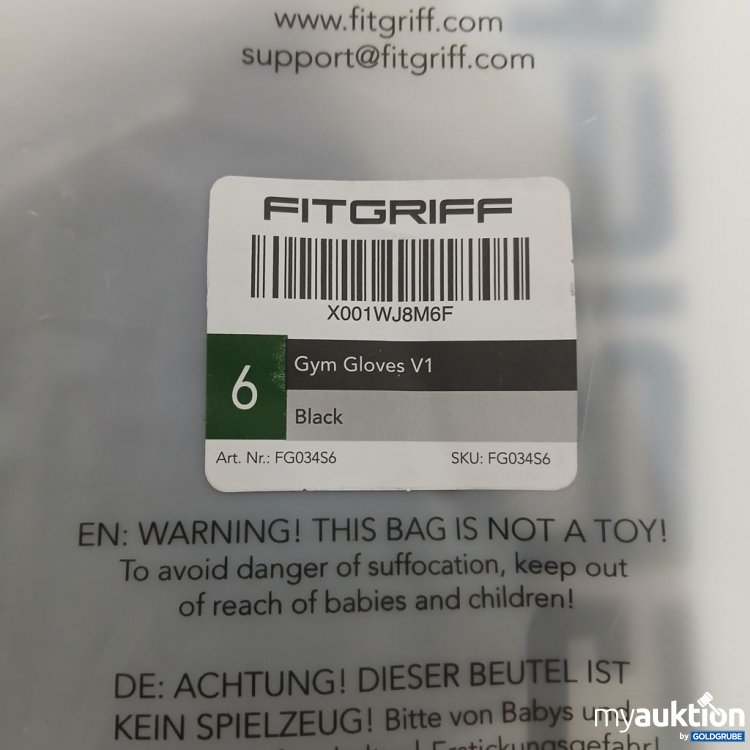 Artikel Nr. 930957 Artikel Nr. 930957: FITGRIFF Gym Gloves V1 Schwarz