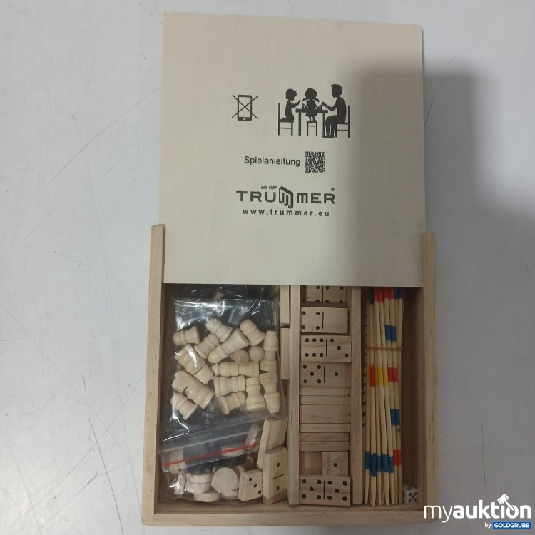 Artikel Nr. 524958: Trummer Holzspielset für diverse Spiele mit Schachbrett ca. 16 x 16 cm