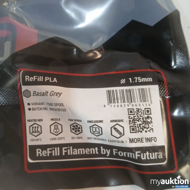 Artikel Nr. 468959: FormFutura ReFill PLA 750 g Basalt Grey 1,75 mm