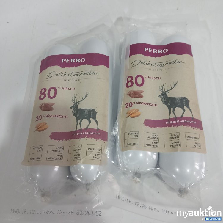 Artikel Nr. 950959: Perro Delikatessrollen 80% Hirsch 20% Süßkartoffel je 2x400g
