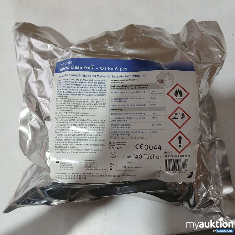 Artikel Nr. 443960 Artikel Nr. 443960: Peppler Micro Clean Eco XXL BioWipes 140Tücher