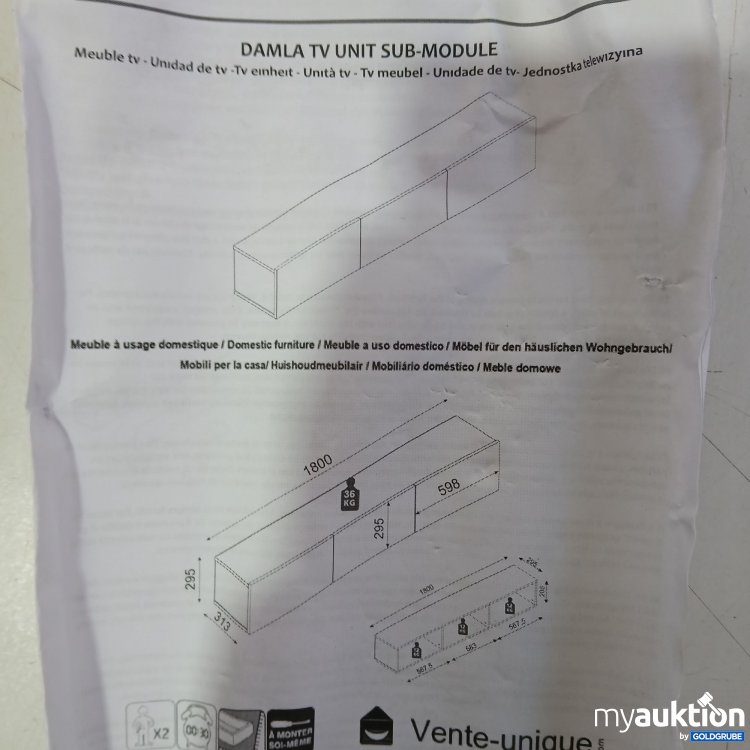 Artikel Nr. 443963: Damla TV Unit Sub-Module Black Marble