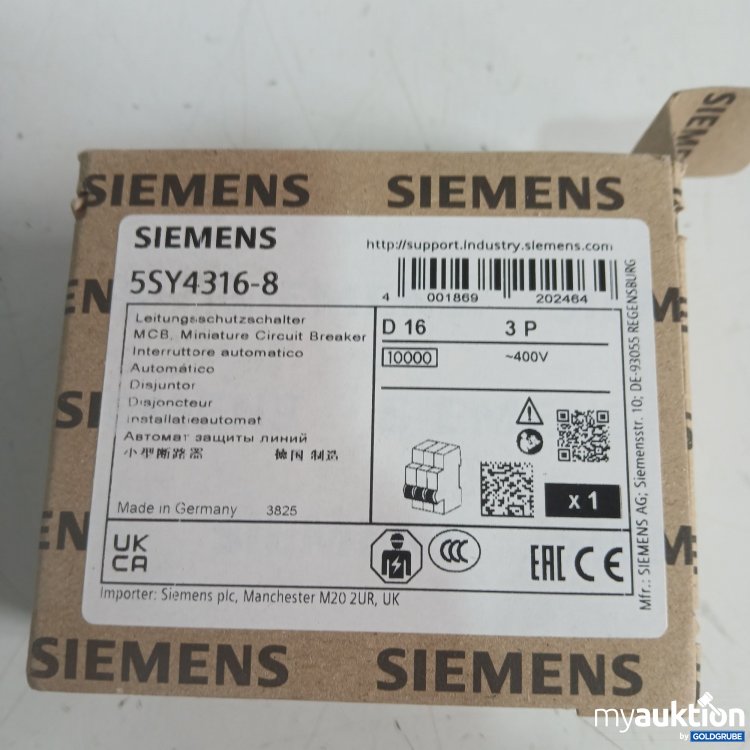Artikel Nr. 956963: Siemens Leistungsschutzschalter 3polig 5SY4316-8  