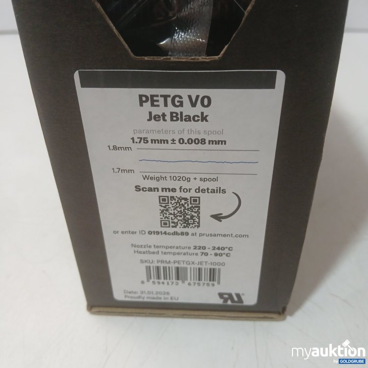 Artikel Nr. 467964 Artikel Nr. 467964: Prusament PETG V0 Jet Black 1,75 mm 1.020 g