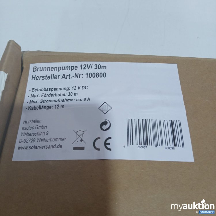 Artikel Nr. 882964 Artikel Nr. 882964: Brunnenpumpe 12V/30m 100800
