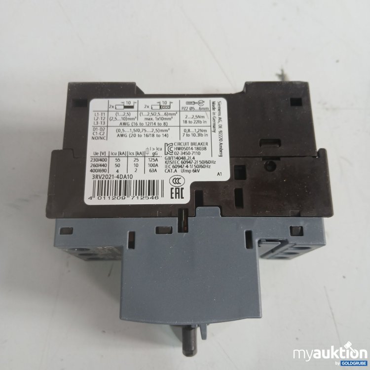 Artikel Nr. 956964: Siemens Sirius Leistungsschalter 3RV2021-4DA10 