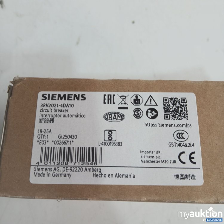 Artikel Nr. 956964: Siemens Sirius Leistungsschalter 3RV2021-4DA10 