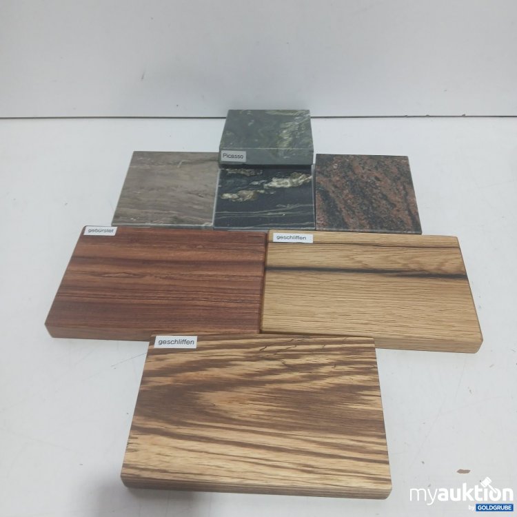 Artikel Nr. 465965 Artikel Nr. 465965: 6 Stk Musterplatten aus Holz und Stein