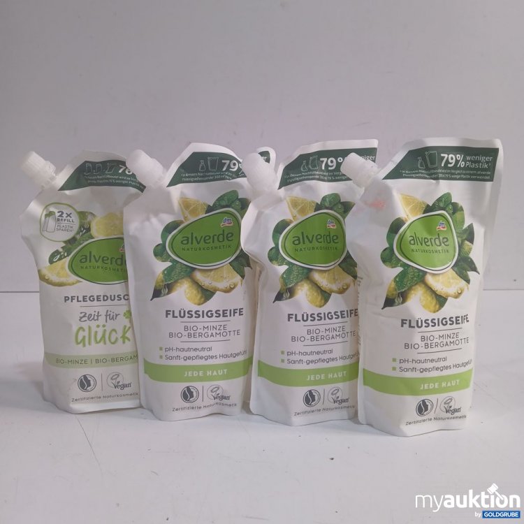 Artikel Nr. 952965: alverde Flüssigseife Bio-Minze Bio-Bergamotte 4x500ml