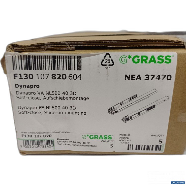 Artikel Nr. 446967 Artikel Nr. 446967: Grass Dynapro Unterflur-Führungssystem für Holzschubkästen NEA 37470