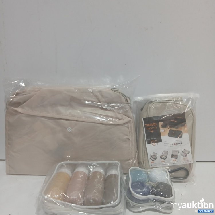 Artikel Nr. 465969 Artikel Nr. 465969: t Reise-Organizer Taschen beige mit Reiseflaschen und Reisetiegel, travel digital bag