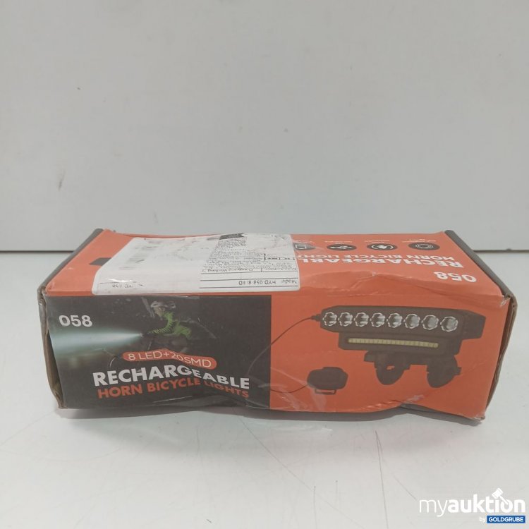 Artikel Nr. 929970: RECHARGEABLE HORN BICYCLE LIGHTS 8 LED + 20 SMD