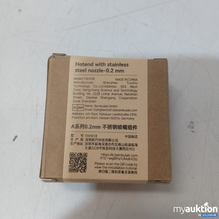 Artikel Nr. 467972 Artikel Nr. 467972: Bambu Lab Hotend mit Edelstahl-Düse 0,2 mm