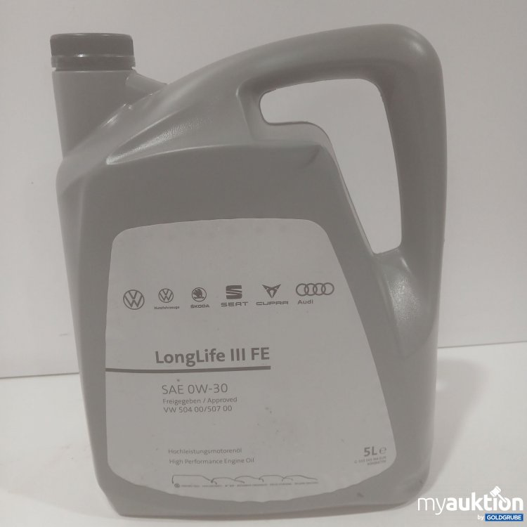 Artikel Nr. 870972 Artikel Nr. 870972: VW Group LongLife III FE0W-30 Hochleistungsmotoröl 5L