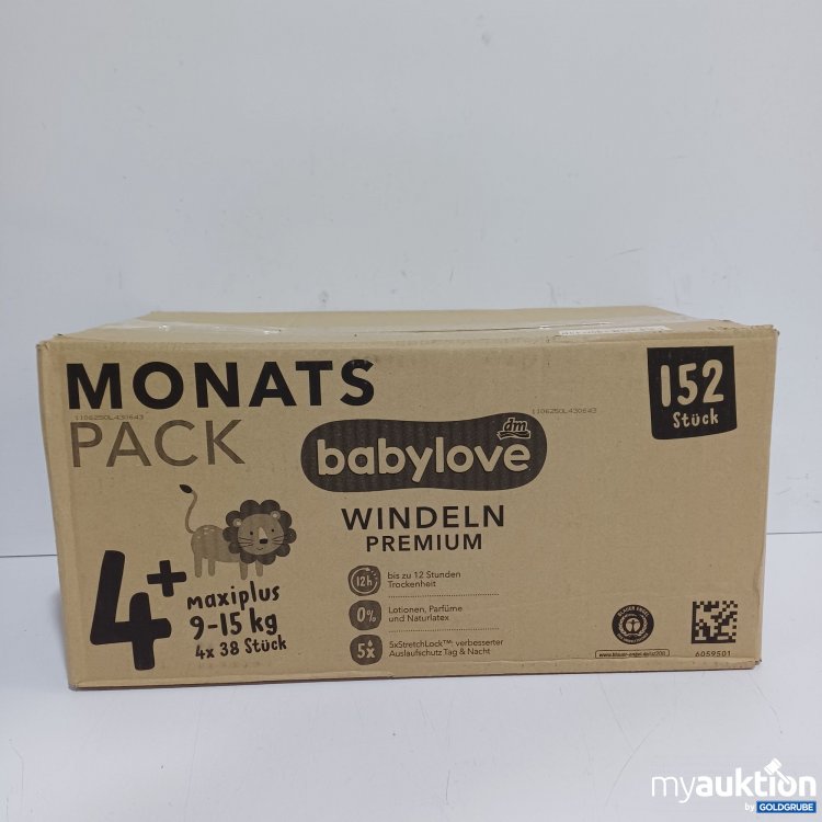 Artikel Nr. 960972: Babylove Windeln Premium 4+ maxiplus 9-15kg 152Stk 