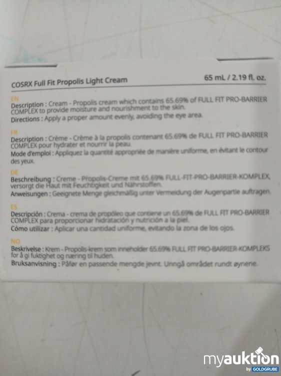 Artikel Nr. 994973 Artikel Nr. 994973: COSRX Propolis light Cream 65ml