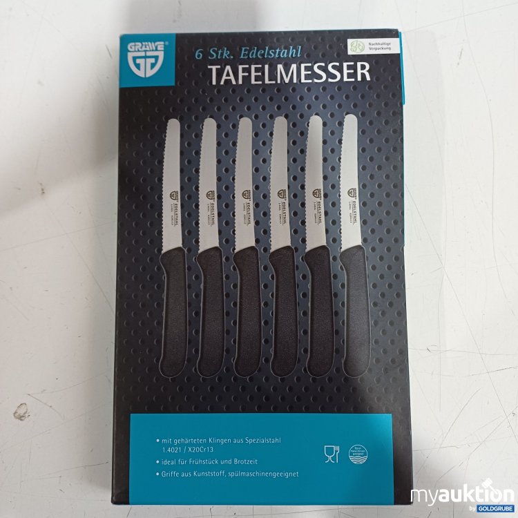 Artikel Nr. 444974 Artikel Nr. 444974: Gräwe 6x Edelstahl Tafelmesser