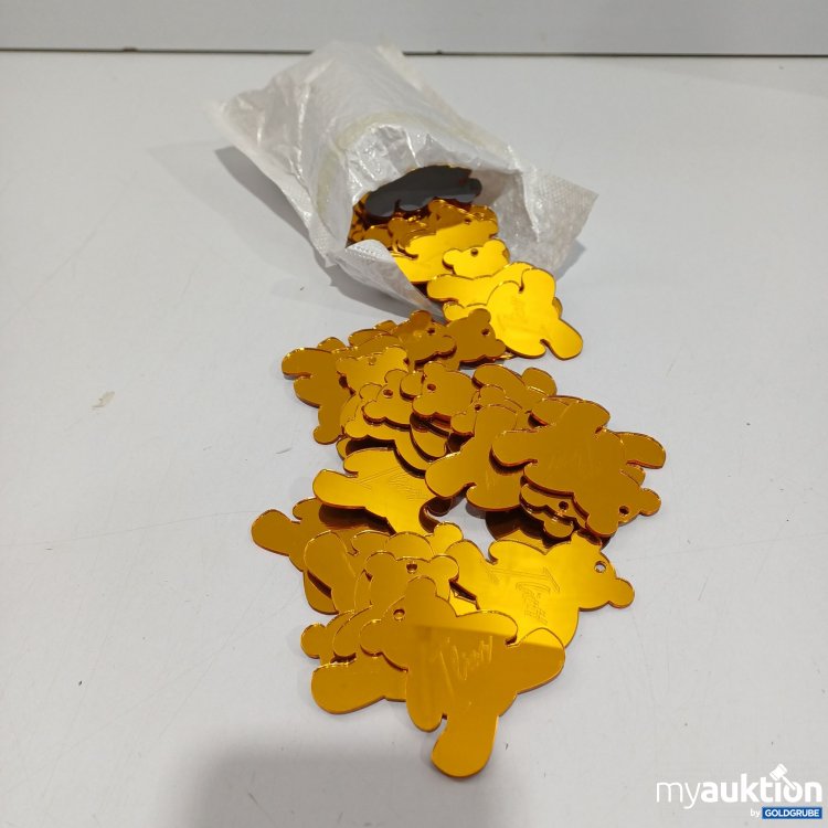 Artikel Nr. 894974: Acryl-Teddybär-Anhänger, spiegelnde optik in Orange, ca. 5cm, Aufschrift Ilias, Anzahl unersichtlich