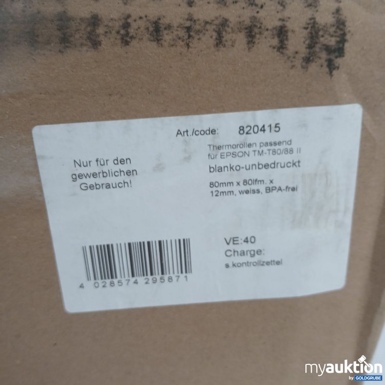Artikel Nr. 978974 Artikel Nr. 978974: Thermorollen passend für Epson TM-T80/88 II 40Rollen