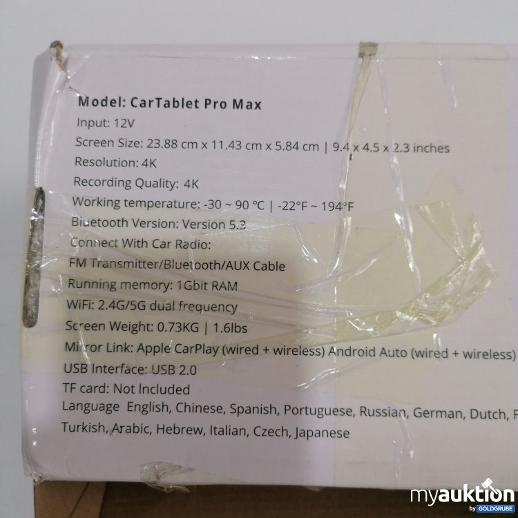 Artikel Nr. 856975 Artikel Nr. 856975: Car Tablet Pro Max 12V