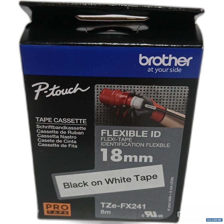 Artikel Nr. 896976: Brither P-touch Tape Cassette Flexible ID Blacknon White Tabe 