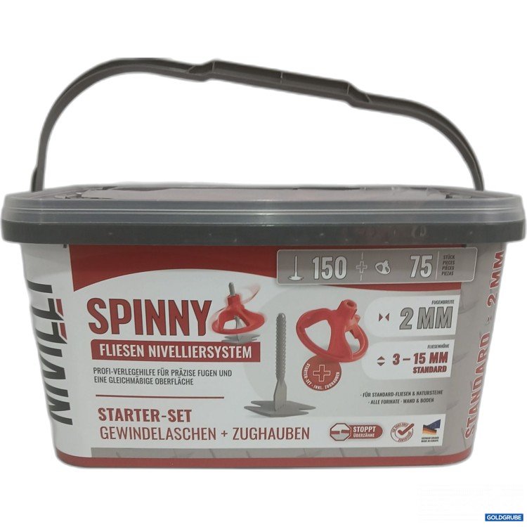 Artikel Nr. 991977: Spinny Fliesen Nivelliersystem Starter Set Gewindelaschen + Zughauben 