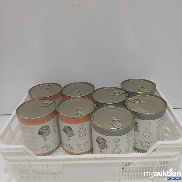 Artikel Nr. 478978 Artikel Nr. 478978: MaxidogVit Hundefutter 4x Pute und 4x Kalb ohne Schütte 8x800g