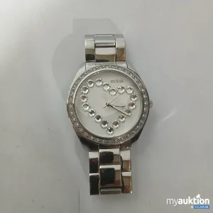 Auktion Guess Damenuhr silberfarben mit Herzmotiv stainless steel & wasserresistent  (gebraucht)