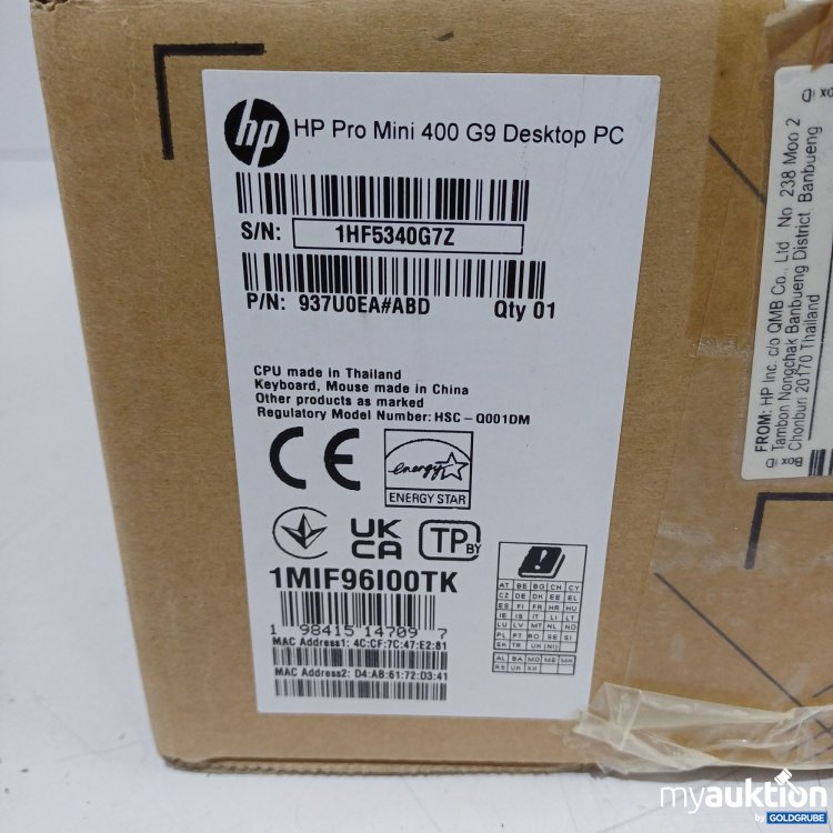 Artikel Nr. 444979 Artikel Nr. 444979: HP Pro Mini 400 G9 Desktop PC