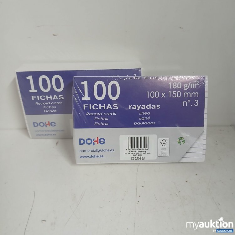 Artikel Nr. 874979: Dohe 100 Fichas Record cards 100x150mm 2er Pack