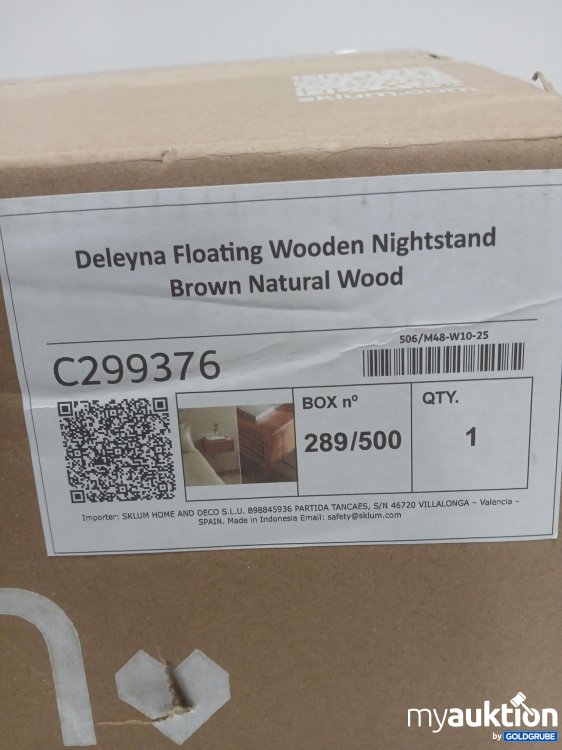 Artikel Nr. 959979: Sklum Deleyna Floating Wooden Nightstand Brown Natural Wood 289/500