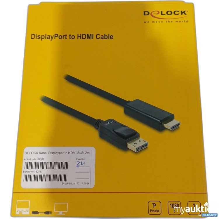 Artikel Nr. 444980 Artikel Nr. 444980: DELOCK Kabel Displayport > HDMI 2m
