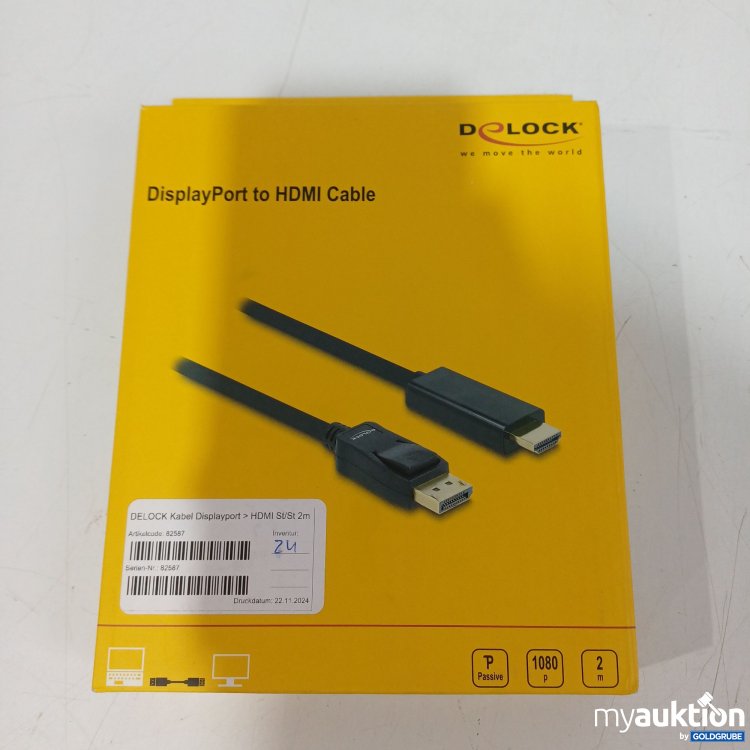 Artikel Nr. 444980 Artikel Nr. 444980: DELOCK Kabel Displayport > HDMI 2m