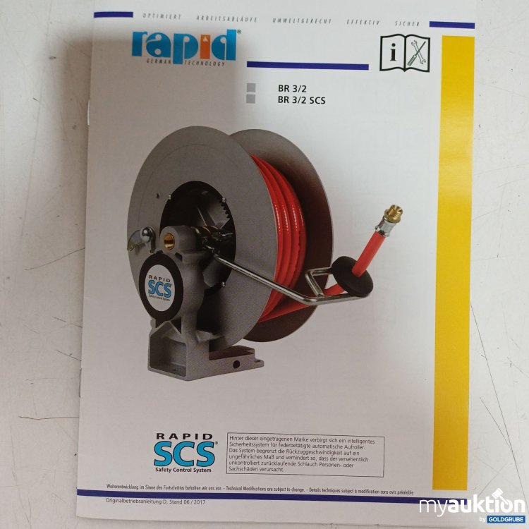 Artikel Nr. 446980 Artikel Nr. 446980: Schlauchaufroller Typ 3.12.10/1 12m PVC Schlauch 3/8" mit Puffer für Wandbefestigung