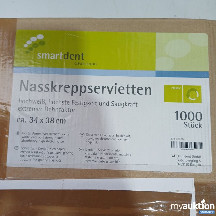 Artikel Nr. 446981 Artikel Nr. 446981: Smartdent Nasskreppservietten, Hochweiß, ca.34x38cm, 1000Stk