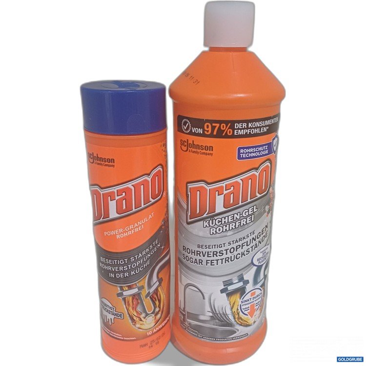 Artikel Nr. 987981: Drano Power-Granulat 500g & Drano Küchen-Gel Rohrfrei 1L