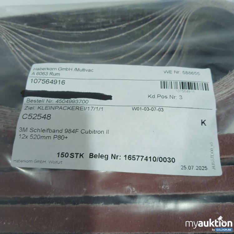 Artikel Nr. 881983 Artikel Nr. 881983: 3M Schleifband 984F Cubitron II 12x520mm P80+ 150Stk