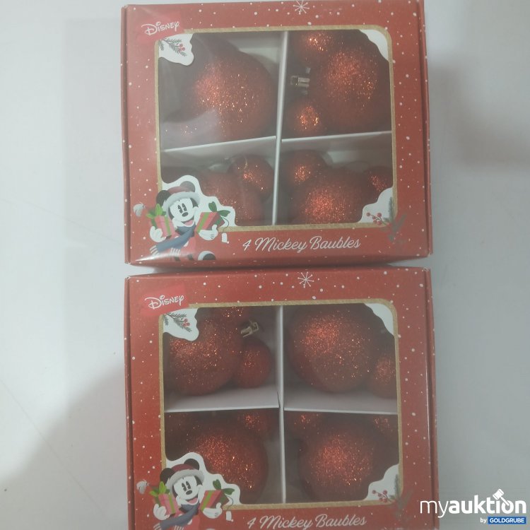 Artikel Nr. 911983 Artikel Nr. 911983: Mickey Baubles 2×4 Stk Rot-Glitzer