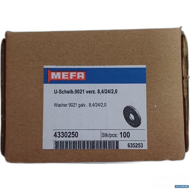 Artikel Nr. 446984 Artikel Nr. 446984: MEFA U-Scheiben 9021 verzinkt 8,4/24/2,0 4330250, 100Stk