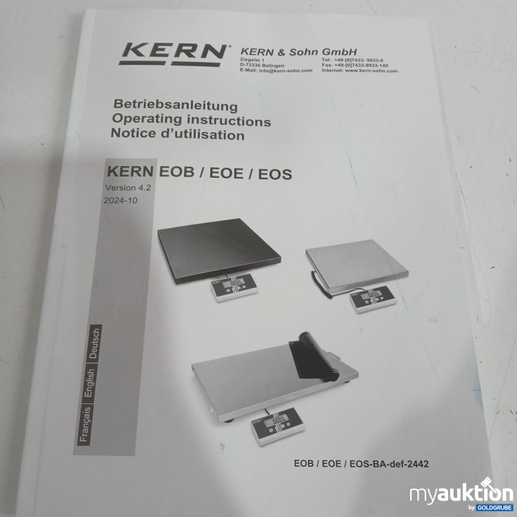 Artikel Nr. 984984 Artikel Nr. 984984: Kern Plattformwaage EOB Version 4.2 2024-10