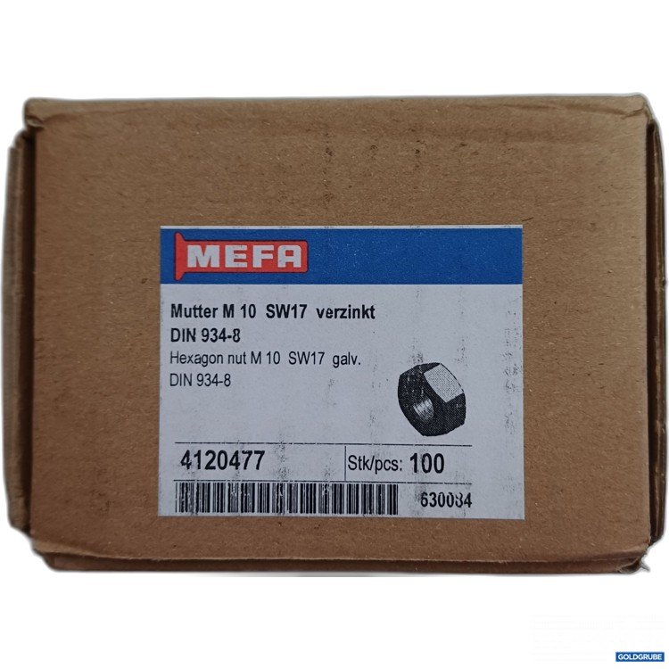 Artikel Nr. 446985 Artikel Nr. 446985: MEFA Mutter M10 SW17 verzinkt, 4120477, 100Stk