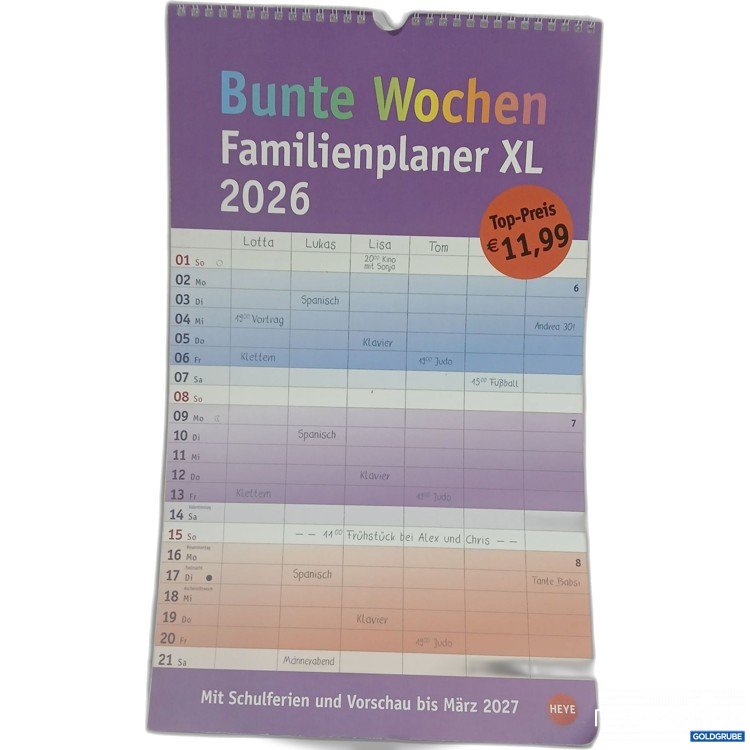 Artikel Nr. 887985 Artikel Nr. 887985: Bunte Wochen Familienplaner XL 2026