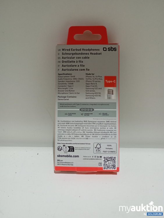 Artikel Nr. 526986 Artikel Nr. 526986: SBS Wired Earset Studio Mix 65 Type-C