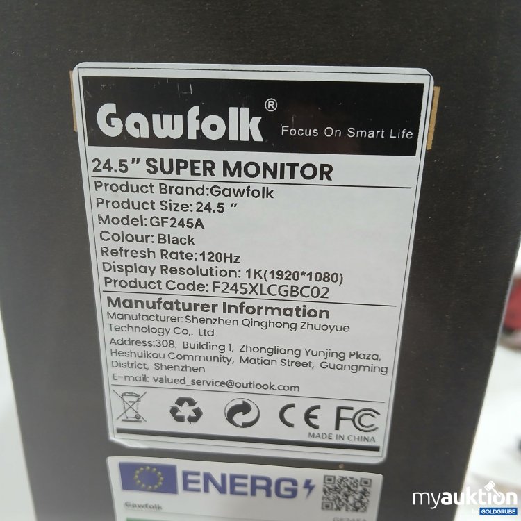 Artikel Nr. 956986: Gawfolk Computer Monitor 24,5" GF245A Black 